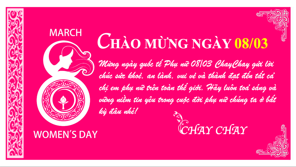 CHÀO MỪNG NGÀY QUỐC TẾ PHỤ NỮ 08/03
