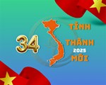 DANH SÁCH 34 TỈNH THÀNH CHÍNH THỨC TỪ NGÀY 12/06/2025